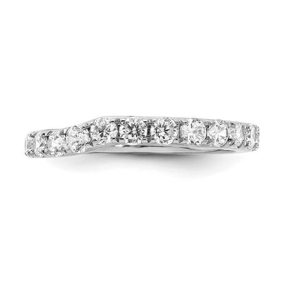 0.75ct. CZ Solid Real 14k White Gold Wedding Wedding Band Ring