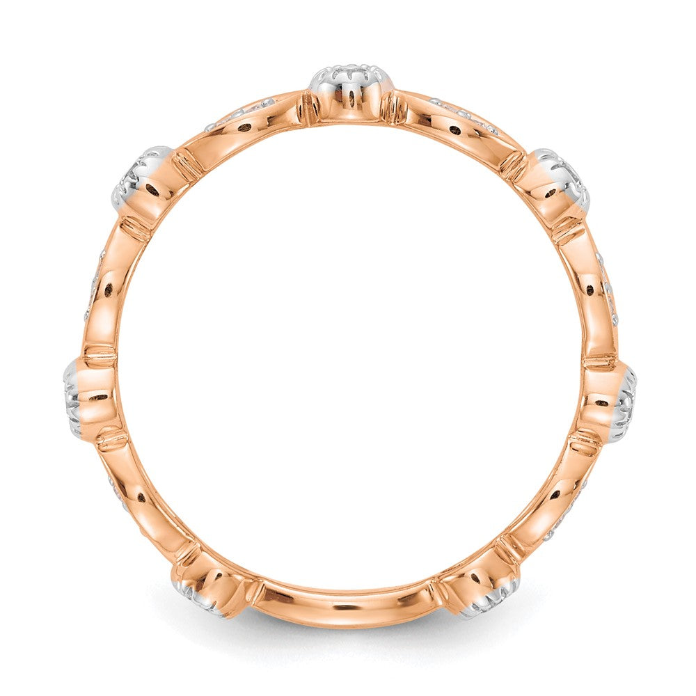 14k Rose Gold 1/5 Ct. Lab Grown Diamond VS/SI+ G+ Fashion Band Ring