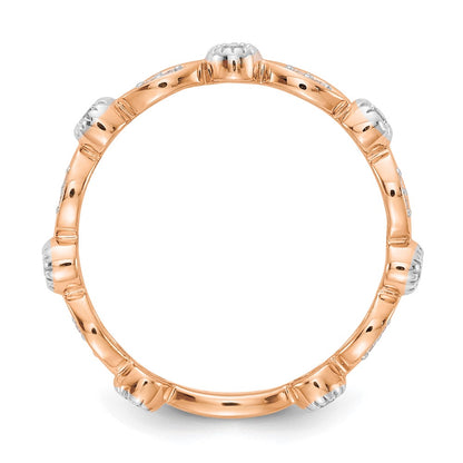 14k Rose Gold 1/5 Ct. Lab Grown Diamond VS/SI+ G+ Fashion Band Ring