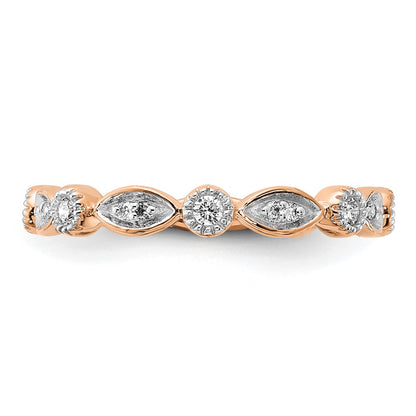 14k Rose Gold 1/5 Ct. Lab Grown Diamond VS/SI+ G+ Fashion Band Ring