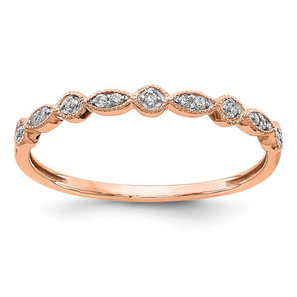10K Rose Gold 10K Diamond Fancy Band