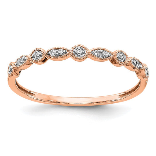 10K Rose Gold 10K Diamond Fancy Band