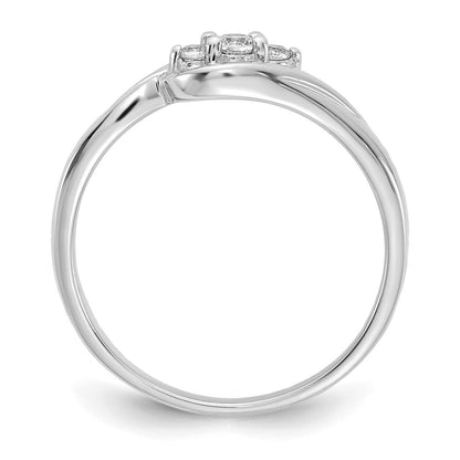 10K White Gold 3-Stone Diamond Ring
