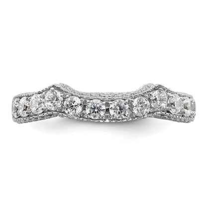 0.62ct. CZ Solid Real 14k White Gold Wedding Wedding Band Ring