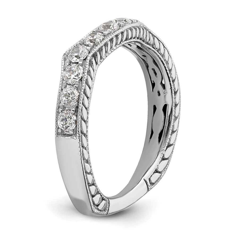 0.62ct. CZ Solid Real 14k White Gold Wedding Wedding Band Ring