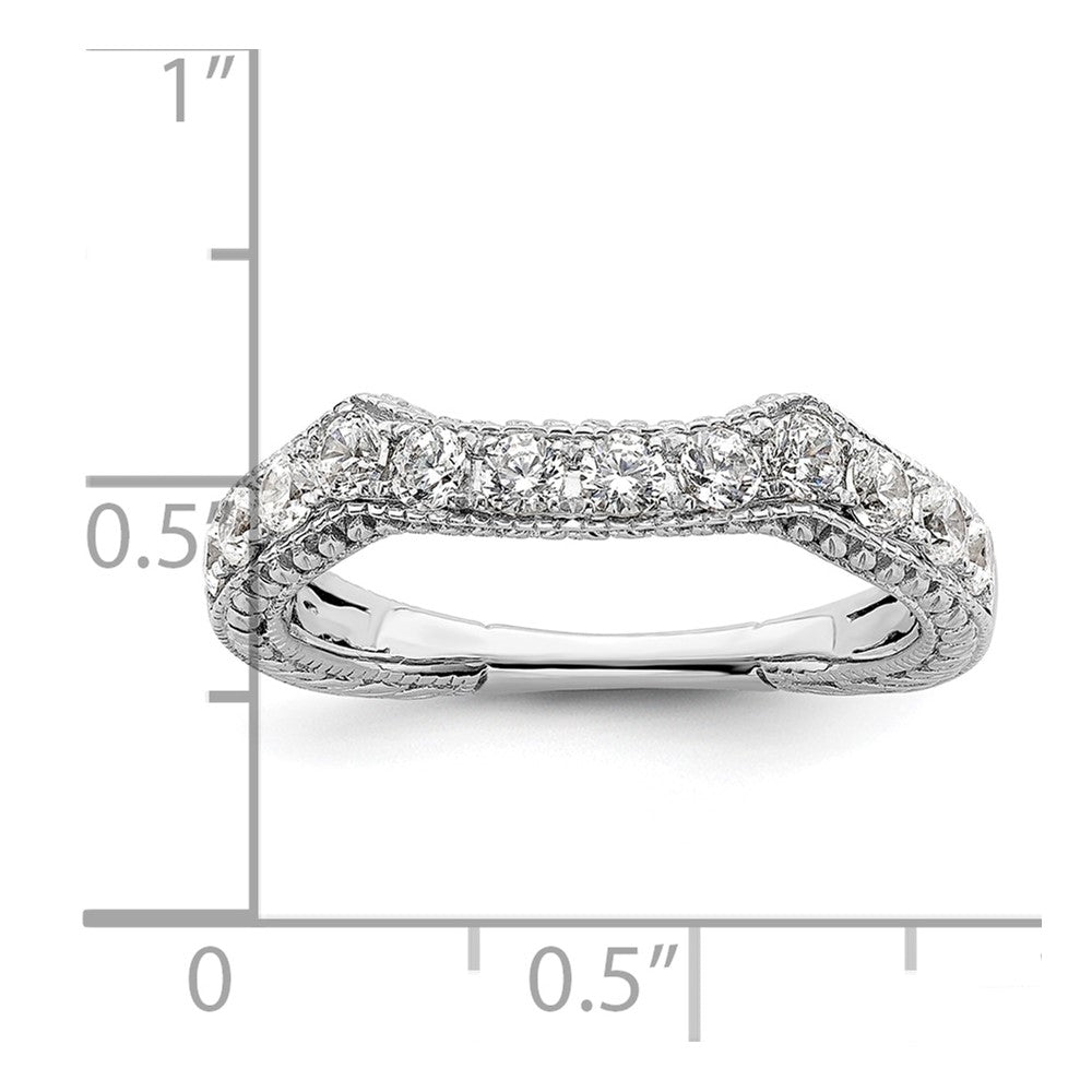 0.62ct. CZ Solid Real 14k White Gold Wedding Wedding Band Ring