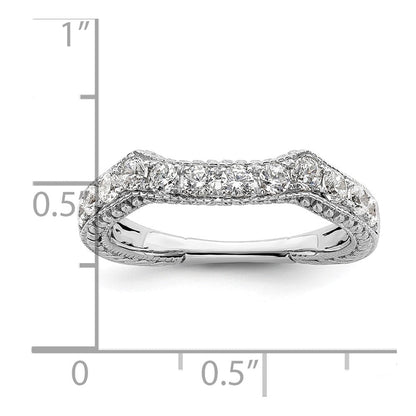 0.62ct. CZ Solid Real 14k White Gold Wedding Wedding Band Ring