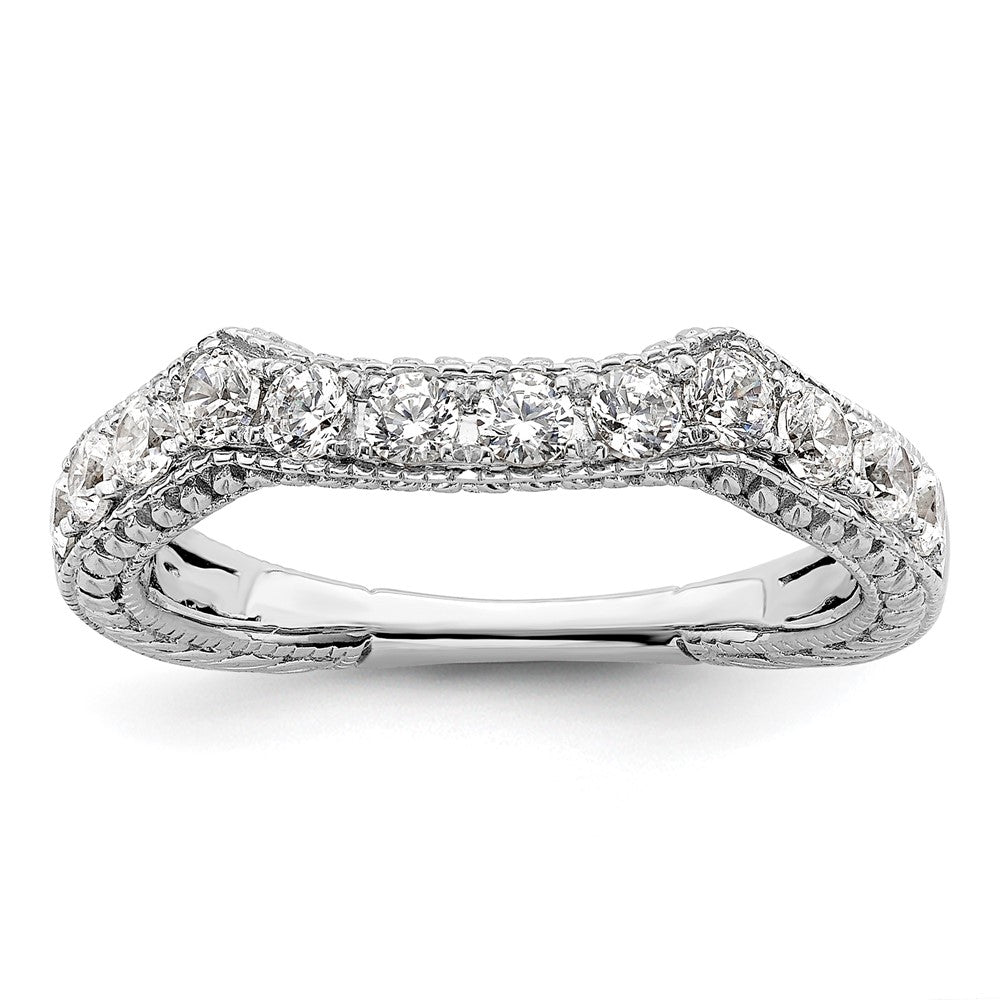 0.62ct. CZ Solid Real 14k White Gold Wedding Wedding Band Ring