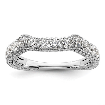 0.62ct. CZ Solid Real 14k White Gold Wedding Wedding Band Ring