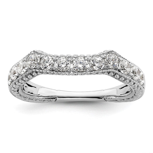 0.62ct. CZ Solid Real 14k White Gold Wedding Wedding Band Ring