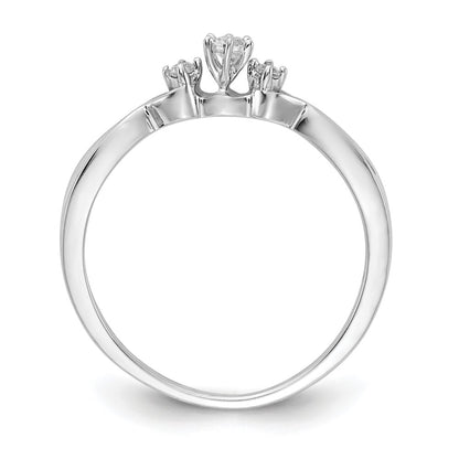 10K White Gold 3-Stone Diamond Ring