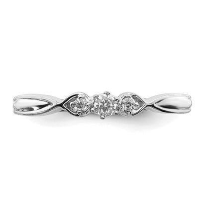 10K White Gold 3-Stone Diamond Ring