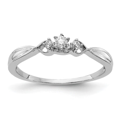 10K White Gold 3-Stone Diamond Ring