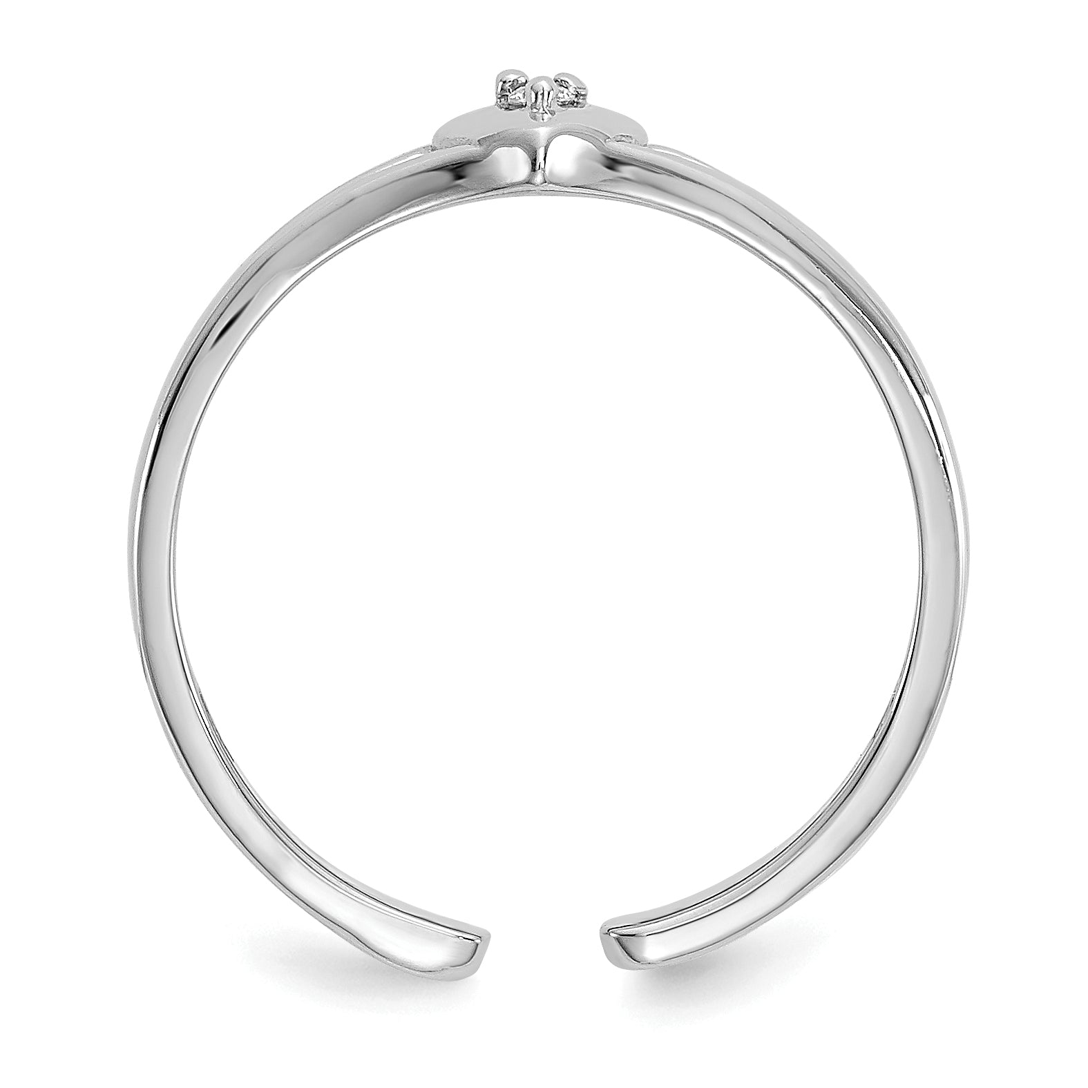 10K White Gold 10K .01Ct Diamond Heart Toe Ring