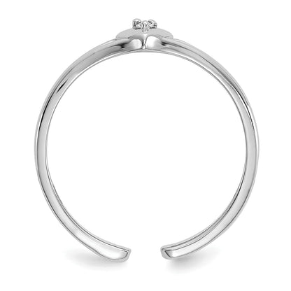 10K White Gold 10K .01Ct Diamond Heart Toe Ring