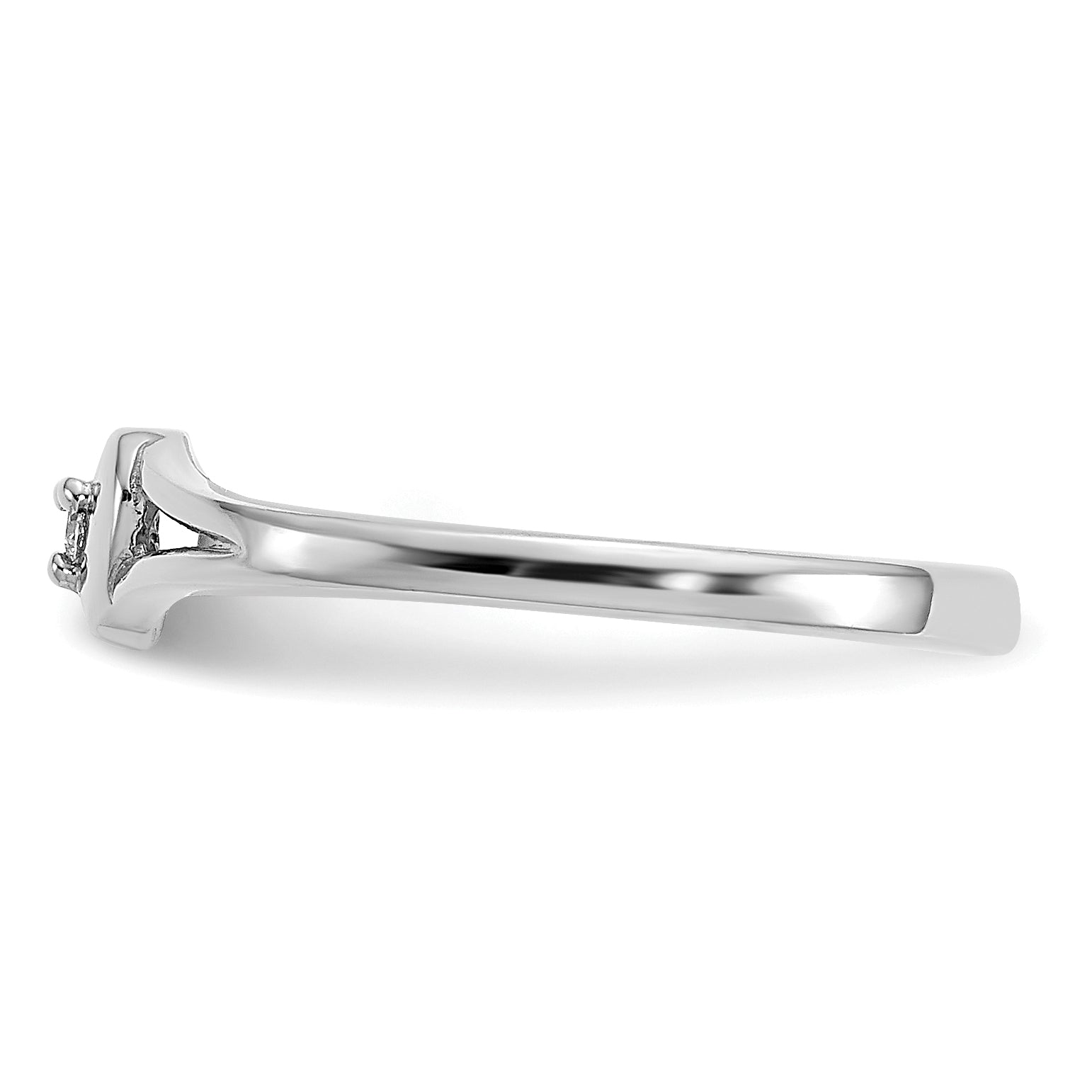 10K White Gold 10K .01Ct Diamond Heart Toe Ring