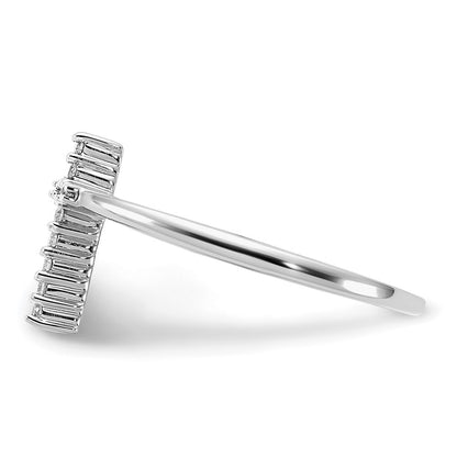 14k White Gold 1/15 Ct. Lab Grown Diamond VS/SI+ G+ Complete Cross Ring