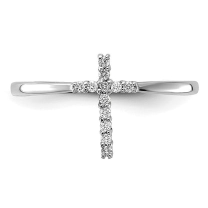 14k White Gold 1/15 Ct. Lab Grown Diamond VS/SI+ G+ Complete Cross Ring