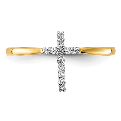 14k Yellow Gold 1/15 Ct. Lab Grown Diamond VS/SI+ G+ Cross Ring