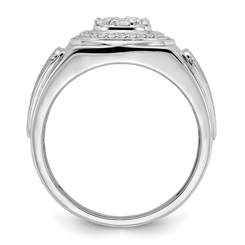 14k White Gold 1/2 Ct. Lab Grown Diamond VS/SI+ G+ Complete Men's Ring