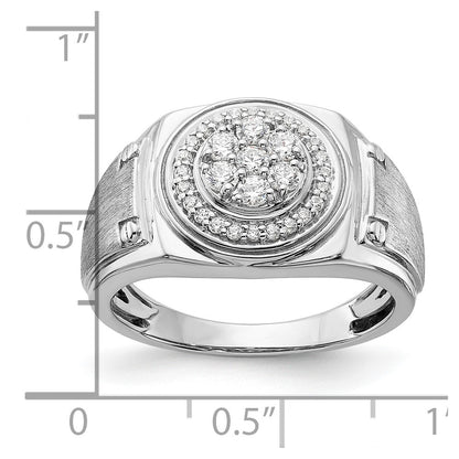 14k White Gold 1/2 Ct. Lab Grown Diamond VS/SI+ G+ Complete Men's Ring
