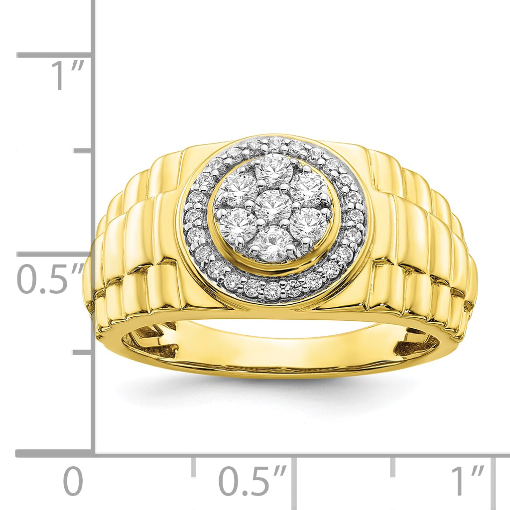 10k Yellow Gold 1/2 Ct. Lab Grown Diamond VS/SI+ G+ Men's Ring