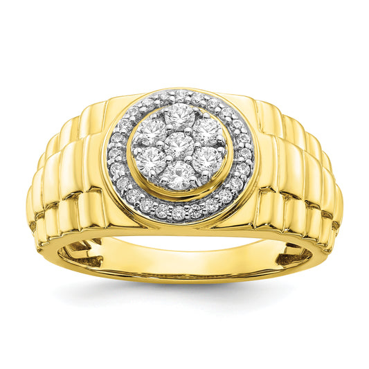 10k Yellow Gold 1/2 Ct. Lab Grown Diamond VS/SI+ G+ Men's Ring