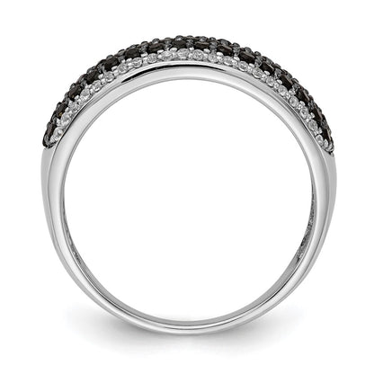14K White Gold And Black Diamond Band Ring