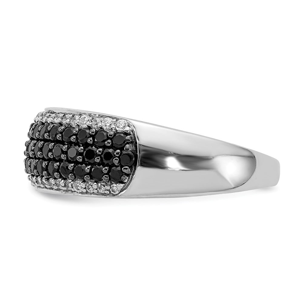 14K White Gold And Black Diamond Band Ring