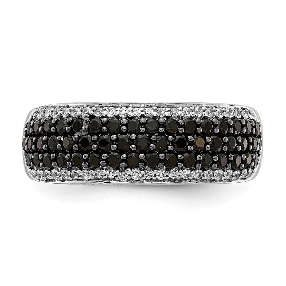 14K White Gold And Black Diamond Band Ring