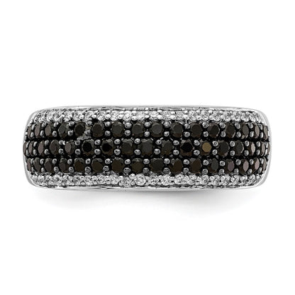 14K White Gold And Black Diamond Band Ring