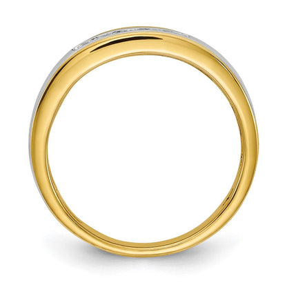 0.25ct. CZ Solid Real 14k Yellow & White Gold Men's Ring
