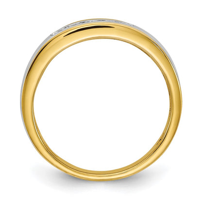 0.25ct. CZ Solid Real 14k Yellow & White Gold Men's Ring