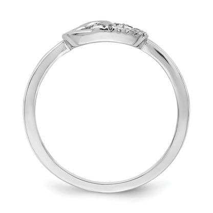 10K White Gold 10K Diamond Double Heart Ring