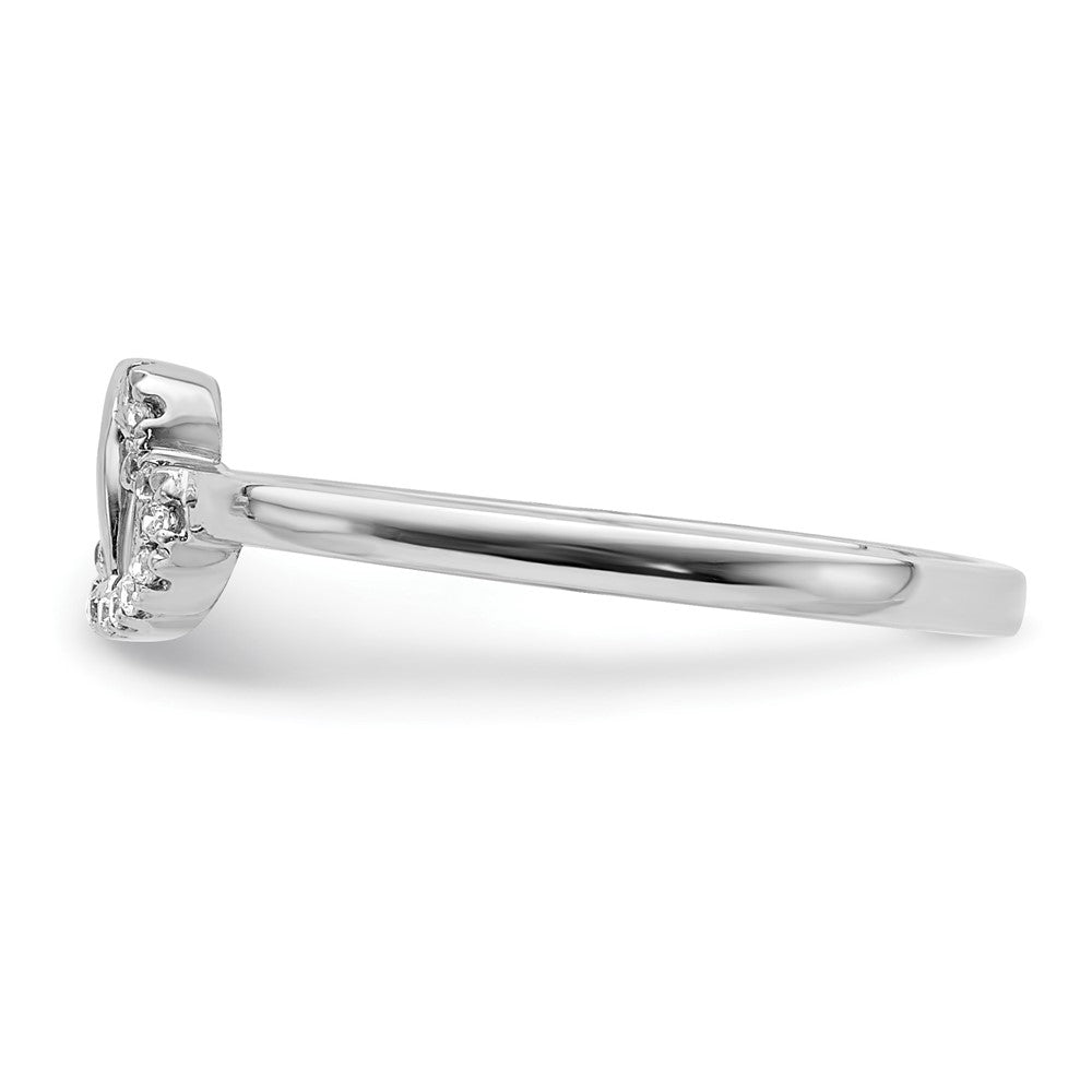 10K White Gold 10K Diamond Double Heart Ring