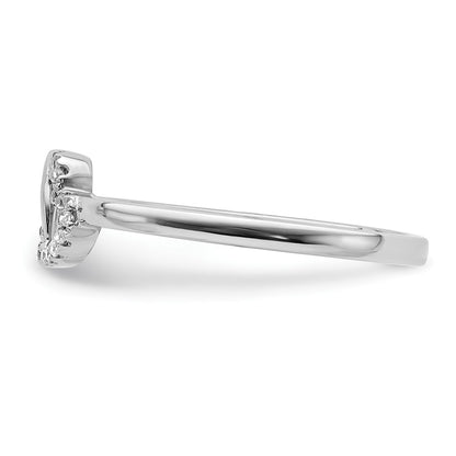10K White Gold 10K Diamond Double Heart Ring