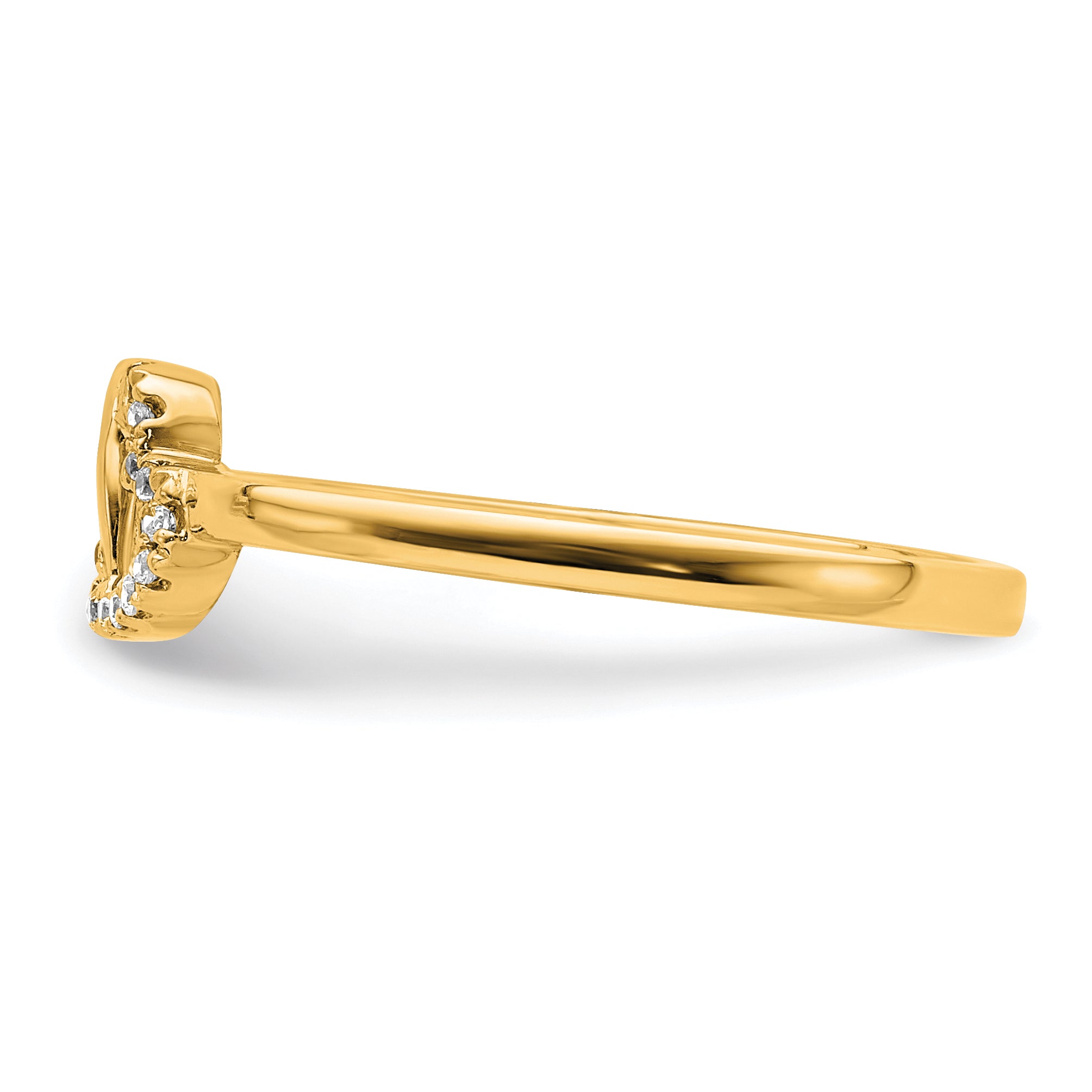 10K Yellow Gold 10K Diamond Double Heart Ring