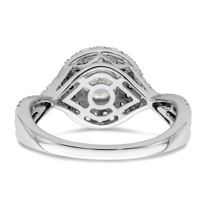 10K White Gold Eternal Promise Lab Grown VS/SI+ G+ Dia Halo Complete Ring