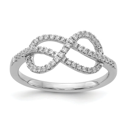 14K White Gold Diamond Celtic Knot Ring