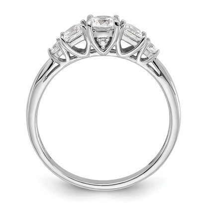 14K White Gold Lab Grown Diamond VS/SI FGH 5-Stone Complete Eng Ring