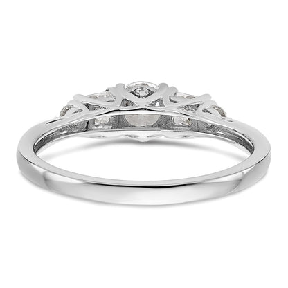 14K White Gold Lab Grown Diamond VS/SI FGH 5-Stone Complete Eng Ring