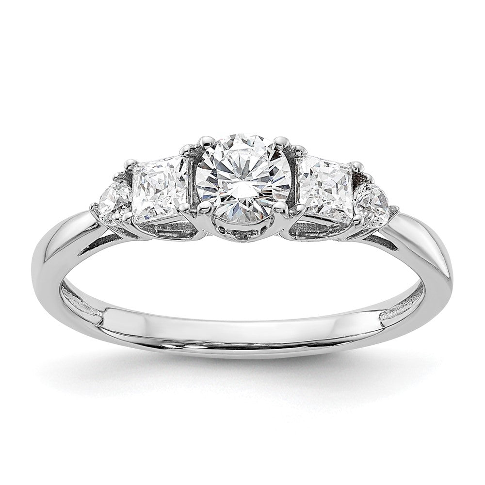 14K White Gold Lab Grown Diamond VS/SI FGH 5-Stone Complete Eng Ring