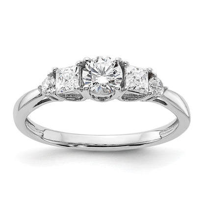 14K White Gold Lab Grown Diamond VS/SI FGH 5-Stone Complete Eng Ring