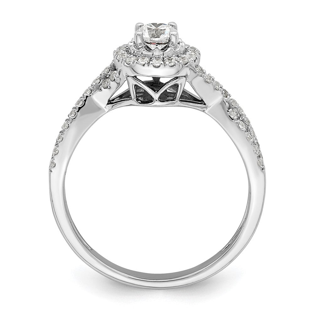 10K White Gold Eternal Promise Lab Grown VS/SI+ G+ Diamond Halo Ring