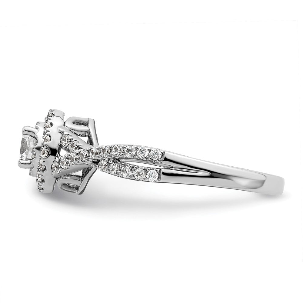 10K White Gold Eternal Promise Lab Grown VS/SI+ G+ Diamond Halo Ring