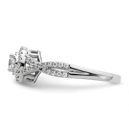 10K White Gold Eternal Promise Lab Grown VS/SI+ G+ Diamond Halo Ring