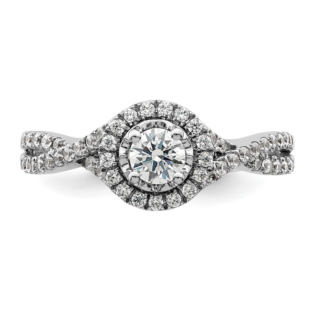 10K White Gold Eternal Promise Lab Grown VS/SI+ G+ Diamond Halo Ring