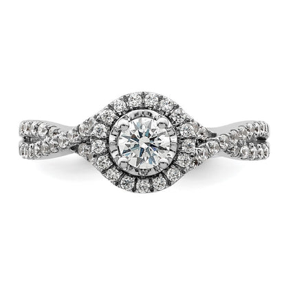 10K White Gold Eternal Promise Lab Grown VS/SI+ G+ Diamond Halo Ring