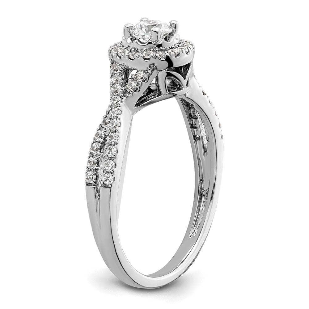 10K White Gold Eternal Promise Lab Grown VS/SI+ G+ Diamond Halo Ring