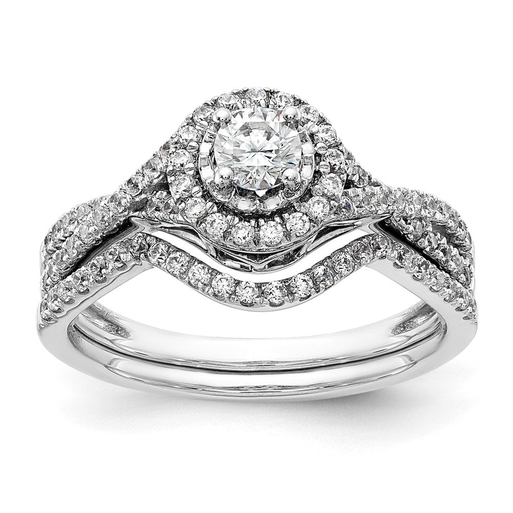 10K White Gold Eternal Promise Lab Grown VS/SI+ G+ Diamond Halo Ring
